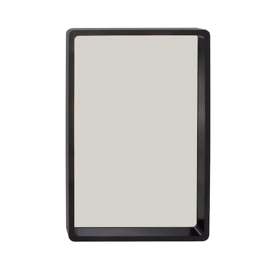 36" Black Contemporary Wood Wall Mirror